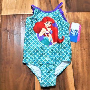 Disney NWT 2T Infant Toddler Girl Ariel Little Mermaid Disney Swimsuit